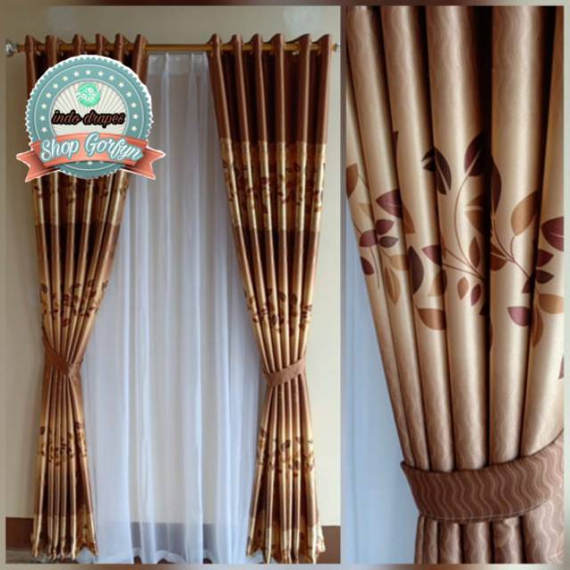 Gorden Jendela Pintu Blackout Printing coklat Pink Hijau Gorden Jendela Pintu Blackout Printing coklat Pink Hijau