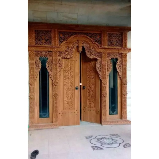 kusen pintu gebyok ukir jepara 1 set