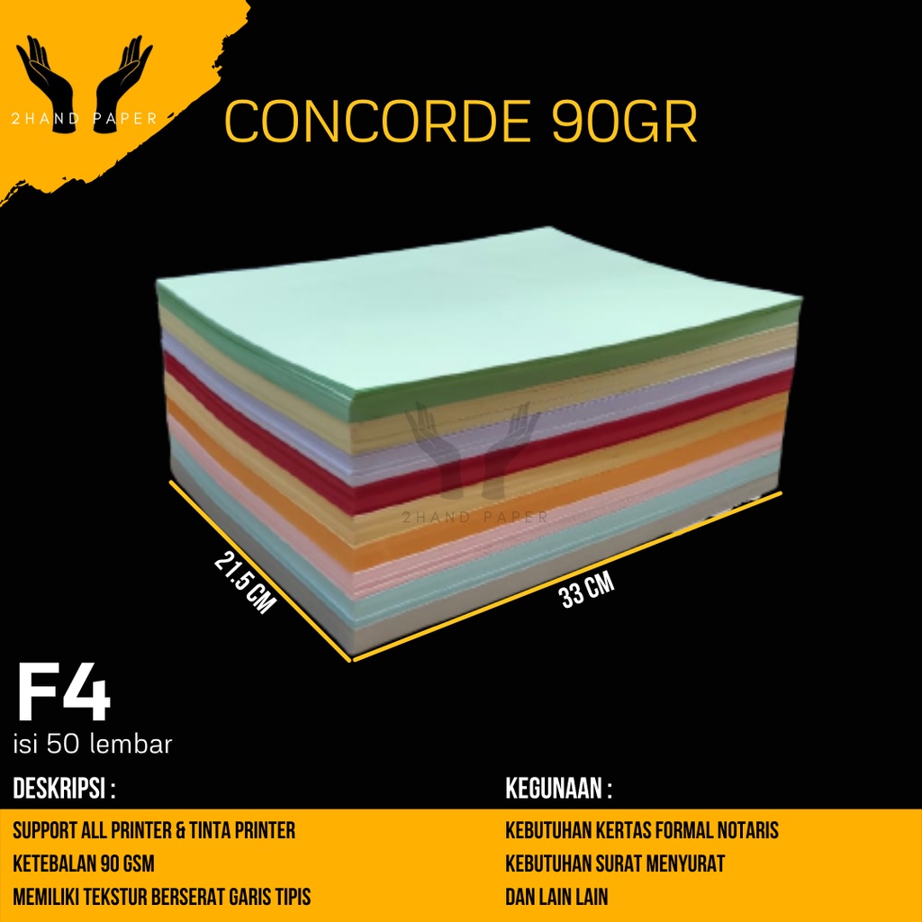 

Kertas Concorde F4 90gr isi 50 lembar / Kertas Concorde F4 90gr
