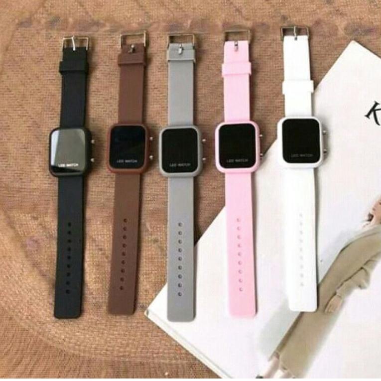 4H3 jam tangan LED Digital wanita jam tangan digital LED watch / jam tangan kekinian LED Digital / j