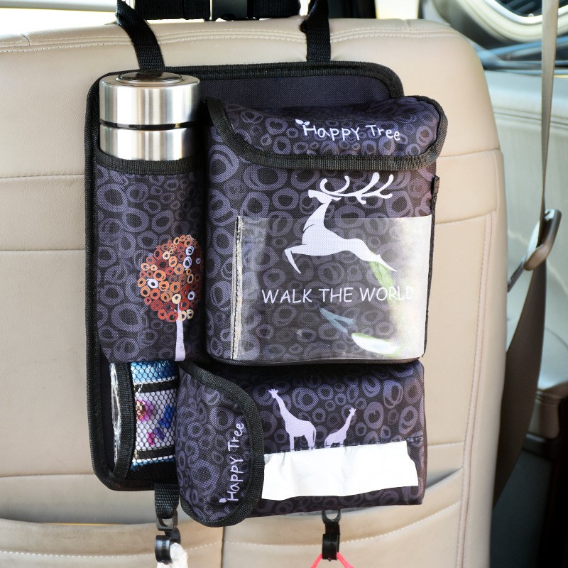 Car seat organizer multifunctional car storage bin reusable trash can