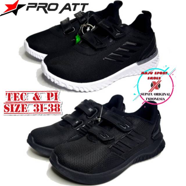 PRO ATT PC 950 V / PRO ATT PI 600 V / PRO ATT PA 700  V PEREKAT - SEPATU SEKOLAH ANAK-ANAK PRO ATT PEREKAT / SEPATU PRO ATT PEREKAT HITAM PUTIH /SEPATU HITAM POLOS