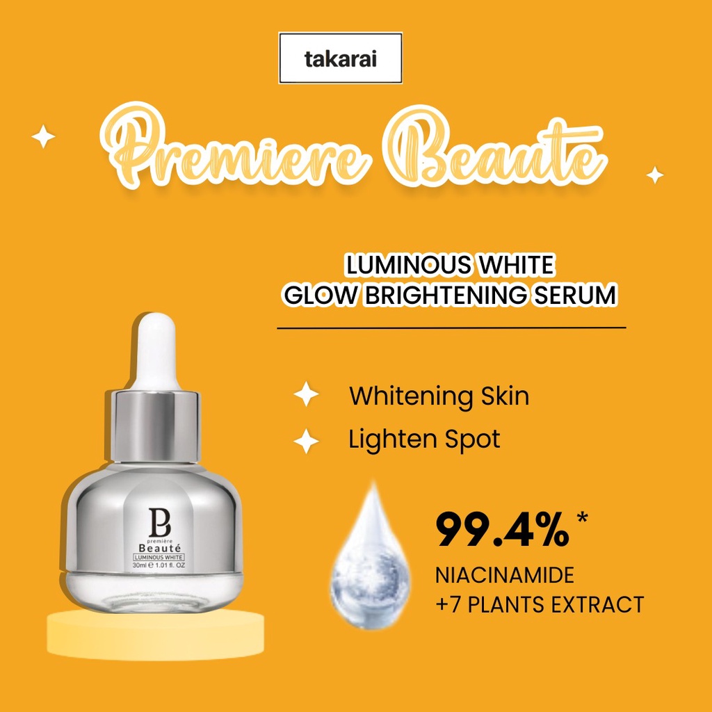 [ORI] Premiere Beauty Luminous Brightening Whitening Serum 30ml Mencerahkan Kulit dan Mengecilkan Pori pori Wajah - BPOM