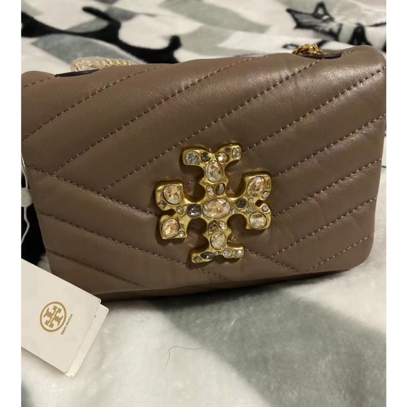 Tory Burch Kira Chevron Embellished Logo Mini Bag (82493)