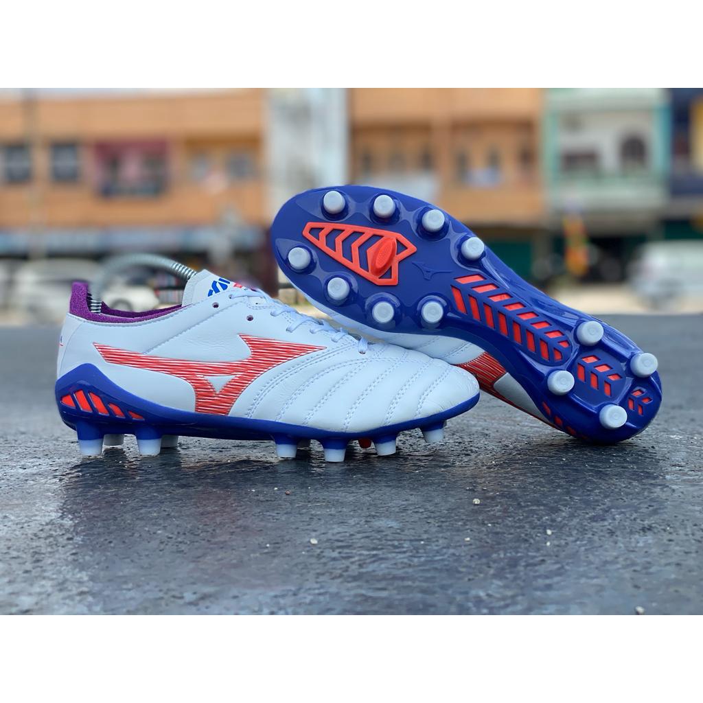 Soccer Mizuno Morelia Neo III Pro FG - White High Risk Red Blue