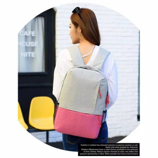 Tas Ransel Laptop USB Port Anti Maling Tas Ransel Pria Wanita