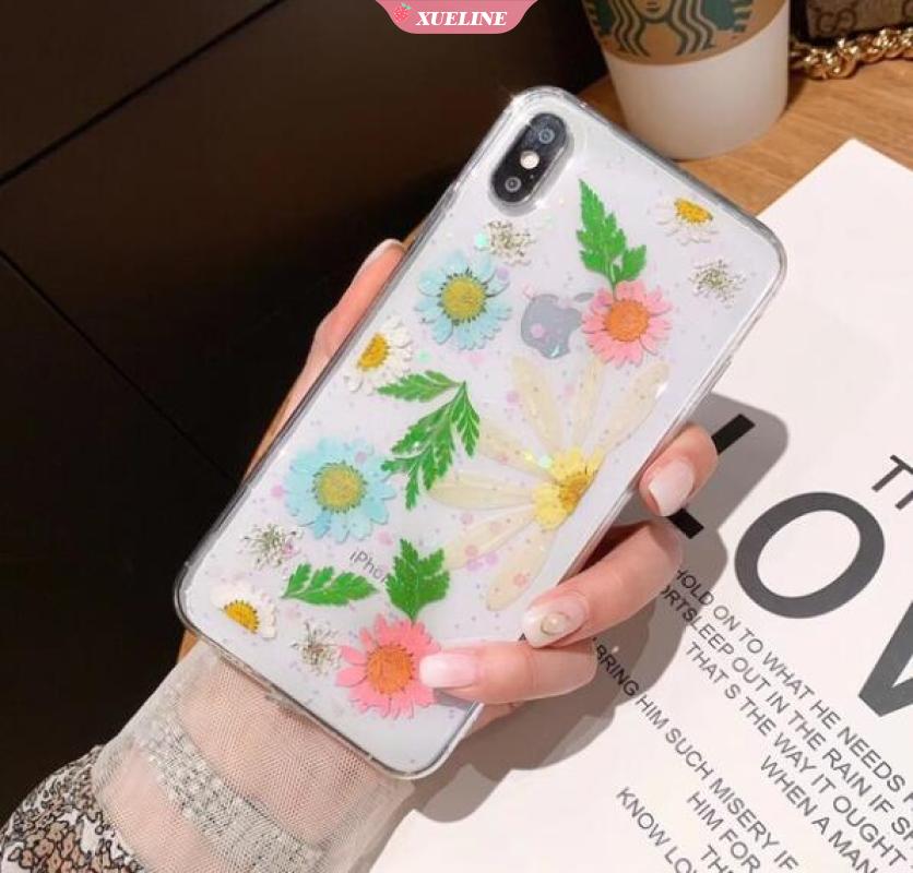 Soft Case Silikon Tpu Motif Bunga Kering Untuk Iphone Xs Max Xr X 7 Plus 8 Plus 5s Se 6 Plus S Plus