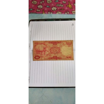 uang kertas kuno 100 rupiah gambar badak 1977