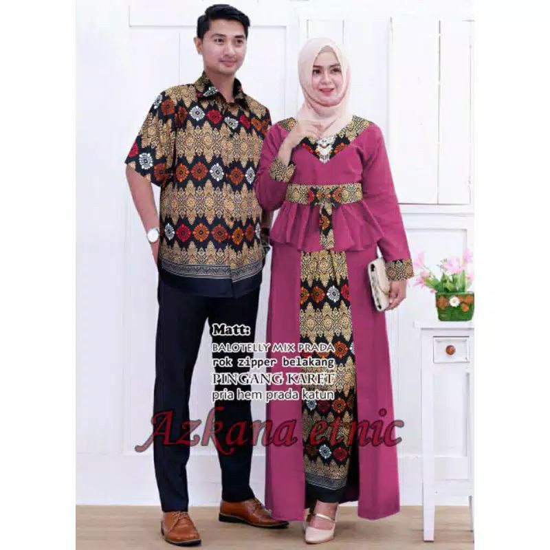 Anjs Baju Couple Kondangan Kekinian Modern Kapel Pesta Elegan Mewah Pasangan Muslim Azkana Shopee Indonesia