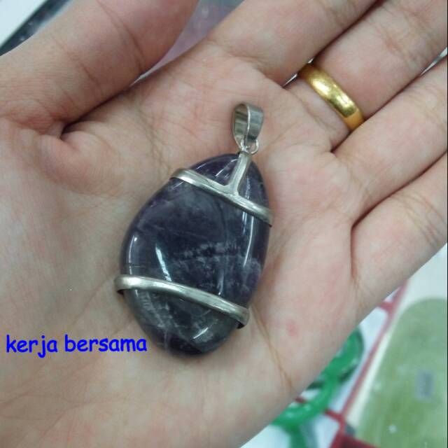 Liontin batu kecubung asli kualitas bagus