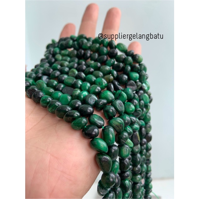 bongkah green tiger eye RARE 6 x 8mm SUPER GRADE biduri sepah hijau