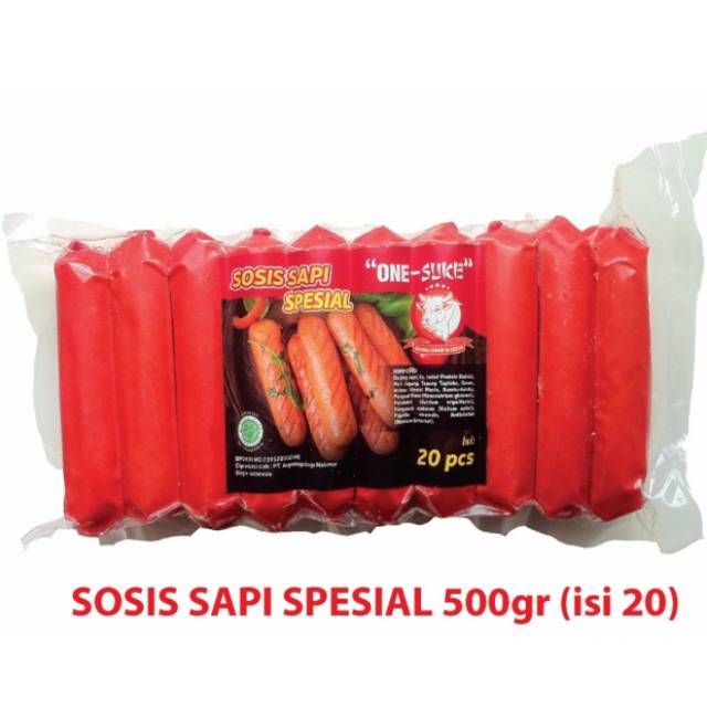 

Sosis sapi spesial one suke 500 gram isi 20 pcs