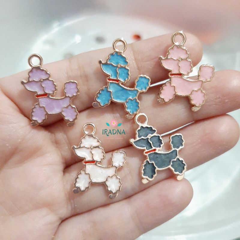 Bandul Kalung Gelang Keychain Bentuk Puppy Pudel Poodle