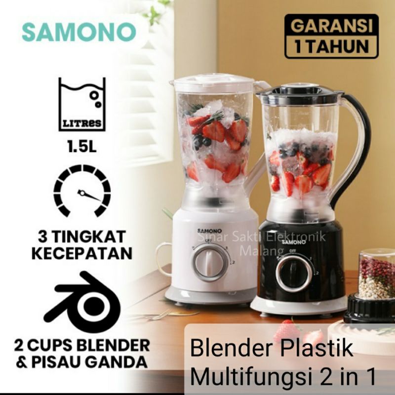 Samono Blender Plastik 2 in 1 Bumbu Buah Multifungsi Garansi