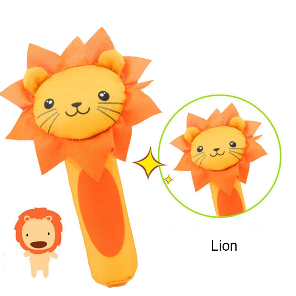 BIBI stick animal rattle 0-1 tahun bayi audio-visual pelatihan kain mainan bayi boneka tangan boneka