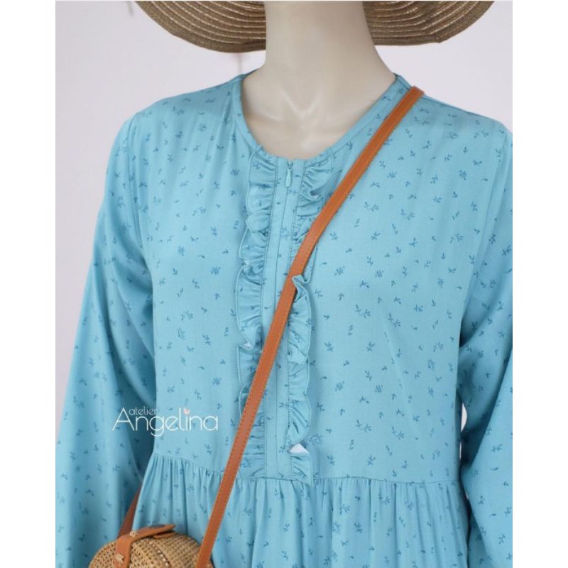 Bella Dress Vintage Floral Aqua size 2XL atau XXL Atelier Angelina