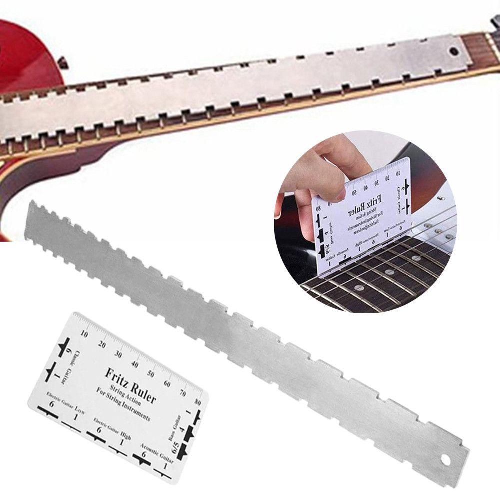 Chookyy Pengukur Leher Gitar Musik Leveling Tepi Lurus Dengan String Action Ruler Untuk Gibson Untuk Fender