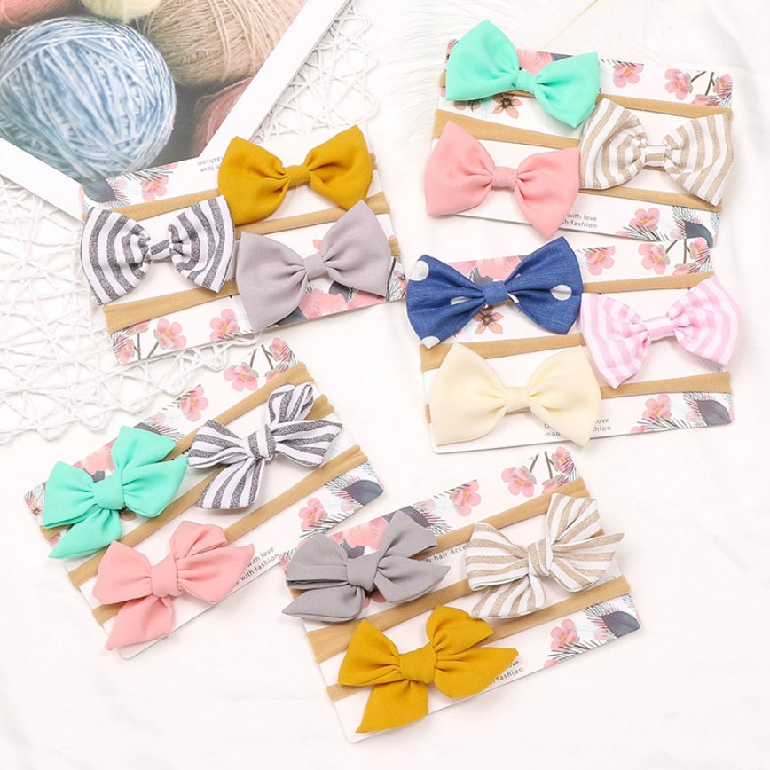 1 Set (Isi 3 pcs) Bando Bandana Bayi Nilon / Headband Bandana Bayi