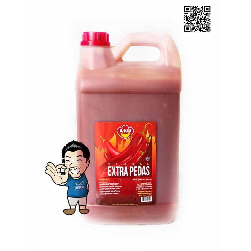 

PROMO SAUS SAMBAL AKU EXTRA PEDAS HALAL JERIGEN- HOT CHILI SAUCE 5.7KG TERMURAH