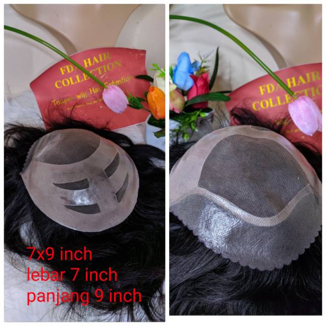 Toupee Rambut Asli Pria