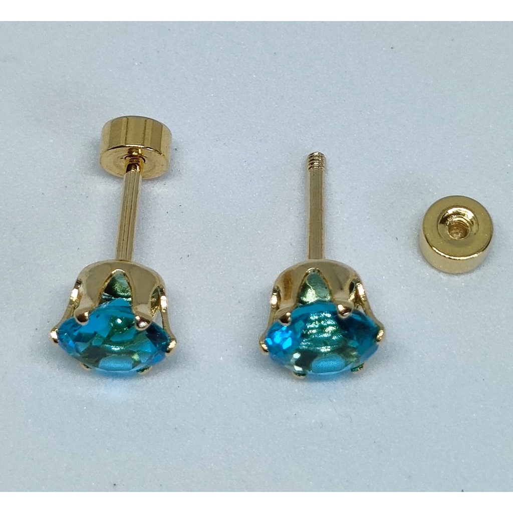 ANTING TUSUK BAHAN TITANIUM PERMATA WARNA WARNI ( SEPASANG )