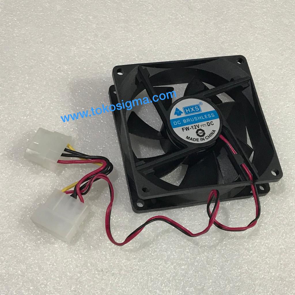 Cooling Fan Casing CPU Komputer 8cm DC 12v Socket Molex Kipas pendingin hitam