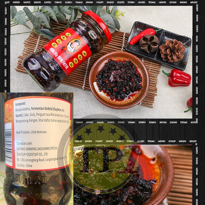 Lao Gan Ma Black Beans Chili Oil/Spicy Crispy/Hot Chili Sauce/Minyak Cabe/Saus Sambal/Laoganma