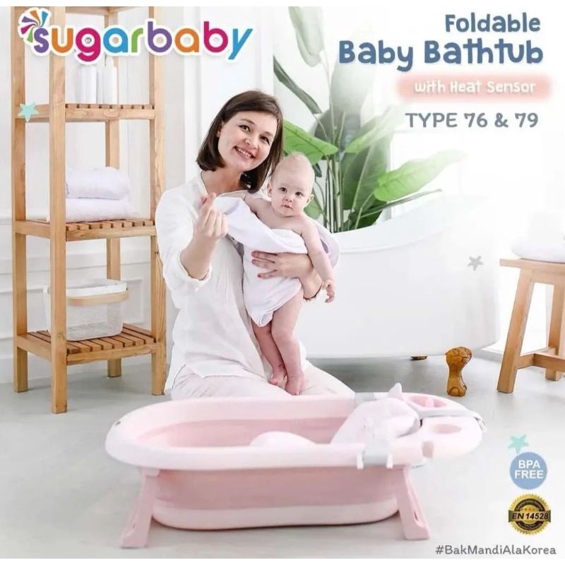 Sugar Baby Foldable Baby Bathtub dengan sensor panas type F76/F88