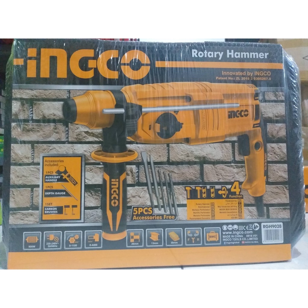 INGCO RGH9028 ROTARY HAMMER DRILL 26MM 800 Watt/BOR BOBOK BETON MURAH BERKAULITAS