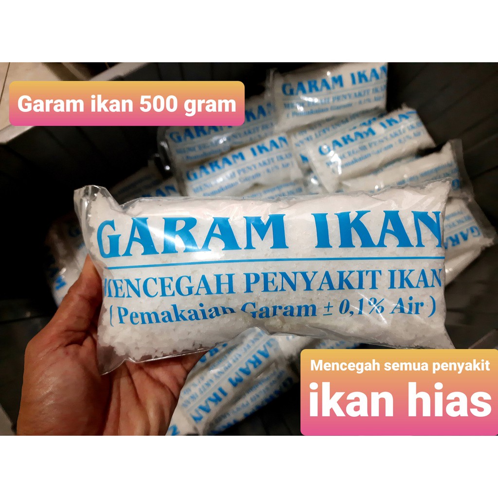 Garam ikan KristaL 500 gram kualitas Premium Mencegah segala penyakit ikan hias Cupang Koi Guppy ikan hias lainnya