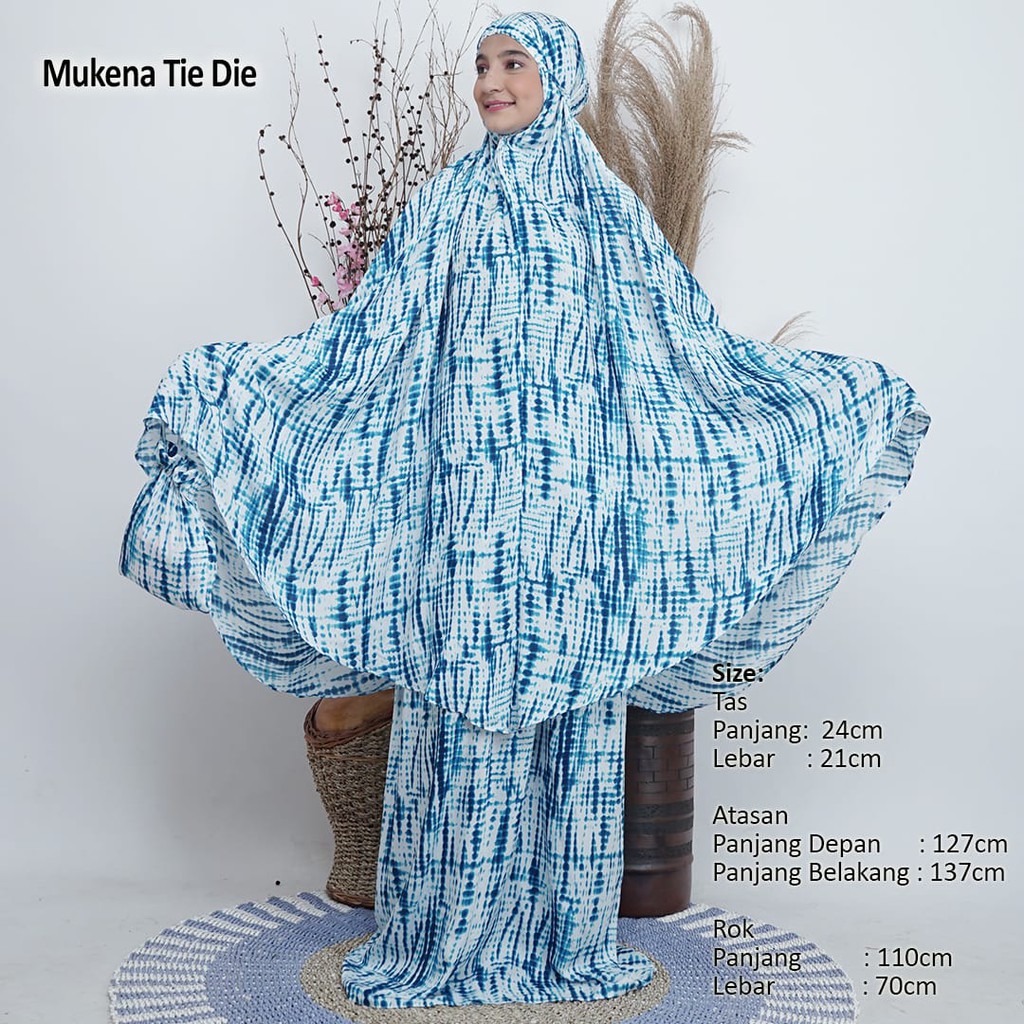 mukena rayon dewasa jumbo amanda tie die/best seller dan bisa bayar ditempat/COD