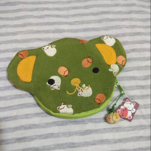 SALE Chirimen Kuma Bear Wallet Dompet Beruang Koin Kain Khas Jepang