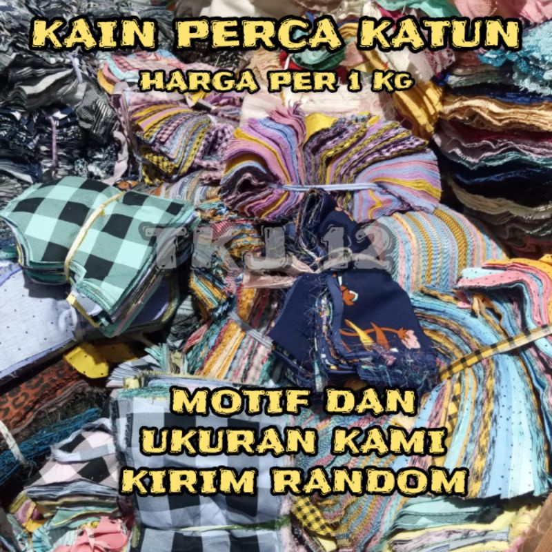 Jual Kain Perca Murah Polos Motif Katun Kiloan Craft Kerajinan Tangan