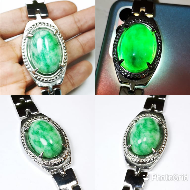 Natural Gelang Batu Asli Giok Burma Kristal Tembus