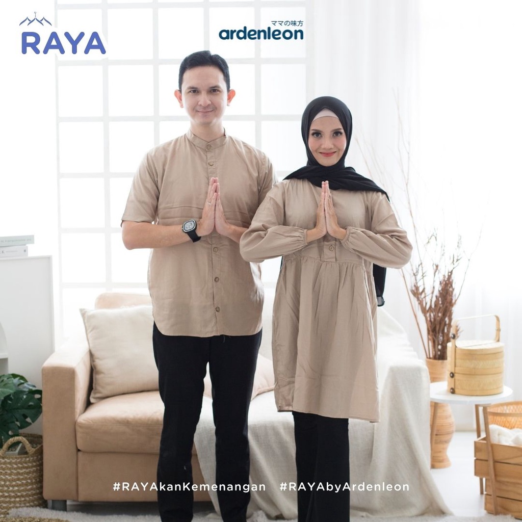 Baju Koko Pria Lengan Pendek Busana Muslim Pria Dewasa ARDENLEON Men Raya Shirt
