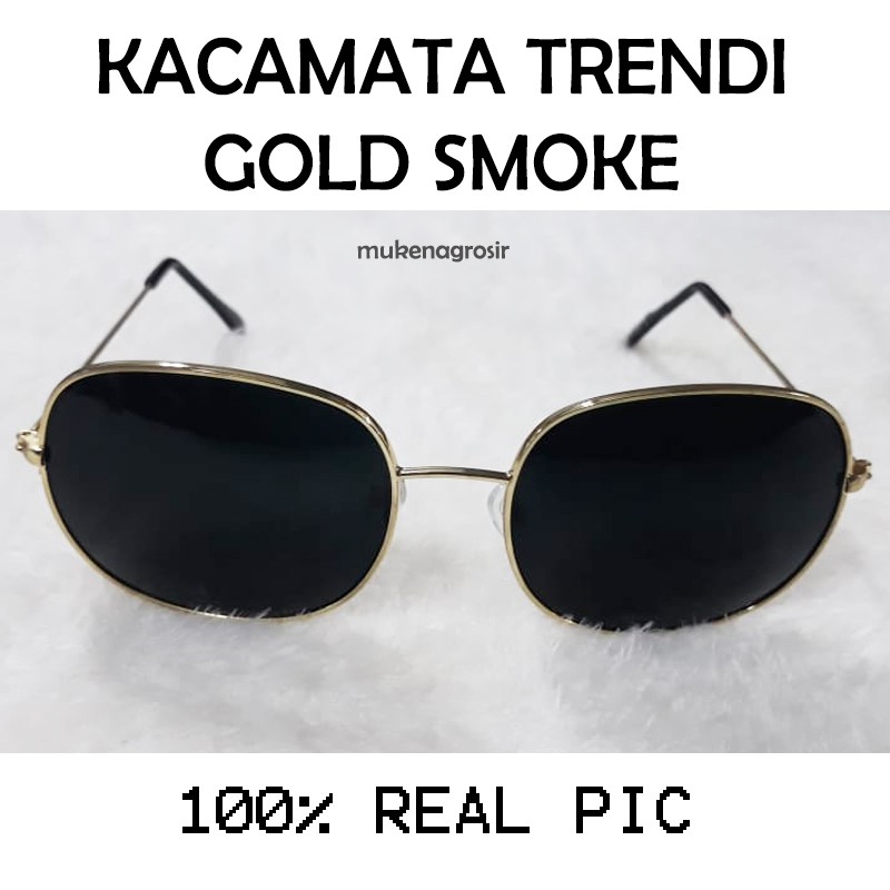 PROMOOOO!! Kacamata Trendy / Unisex /Kacamata Fashion/Kacamata /Gold Smoke / nastushaa