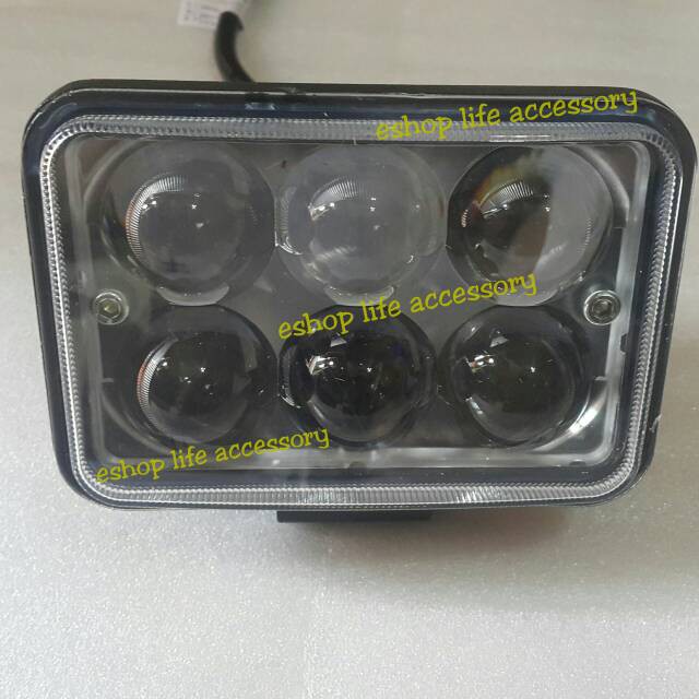 Lampu sorot led motor / mobil sinar fokus 18 watt kotak waterproof