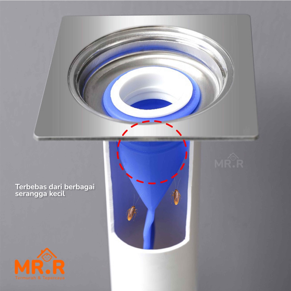 Penutup Lubang Saluran Air Kamar Mandi WC Wastafel Anti Kecoa Tikus Silikon Seal Pembuangan Pipa Air