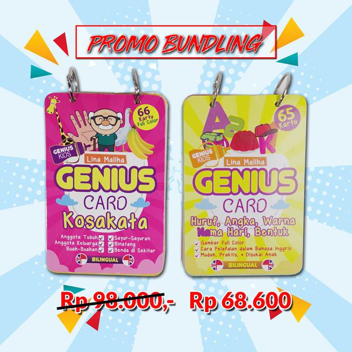 

BEST SELLER PAKET PROMO GENIUS CARD (flash card) isi 2 seri TERJAMIN