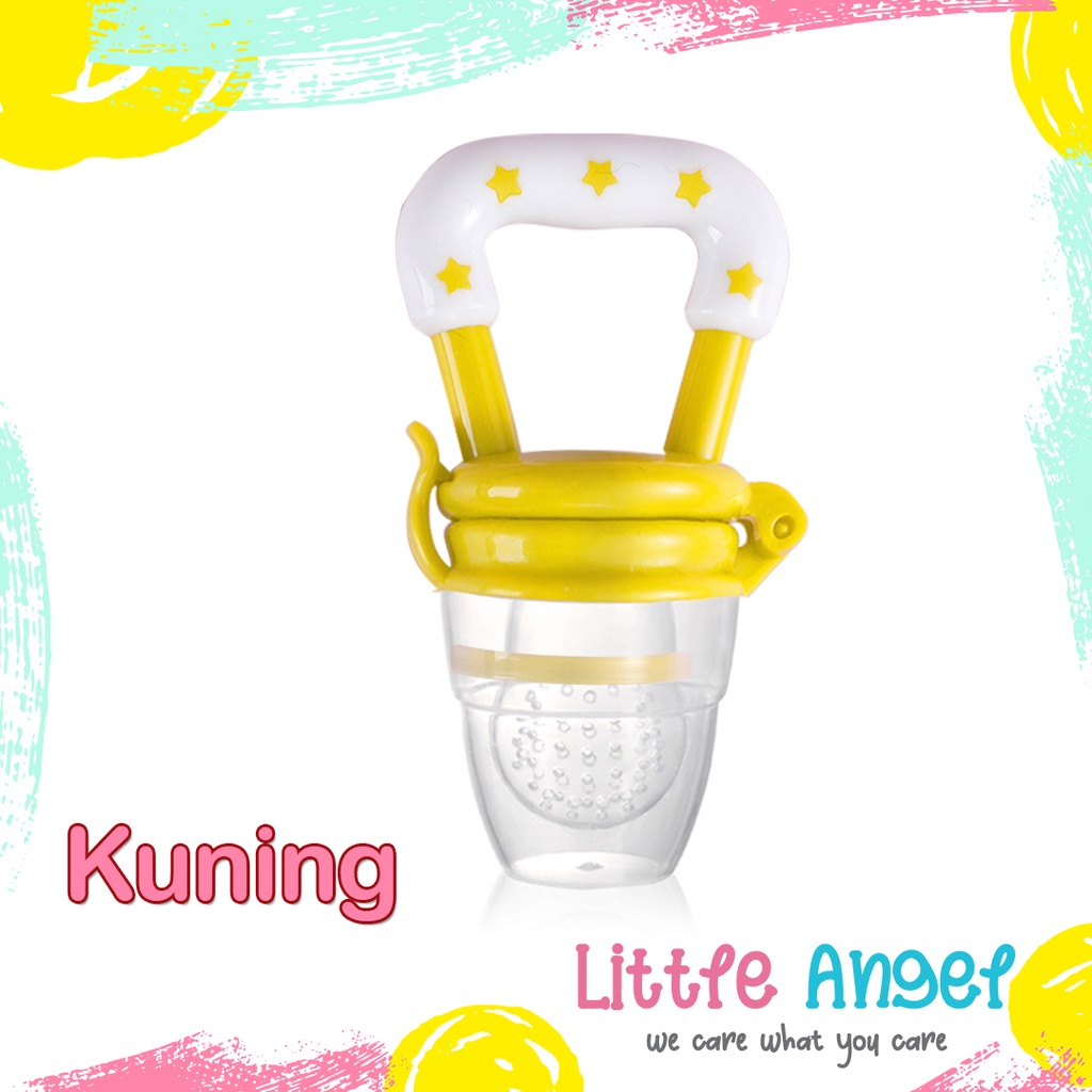 Dot Buah Bayi Empeng Buah Gigitan Bayi Fruit Food Feeder Baby Termurah Import COD-Kuning