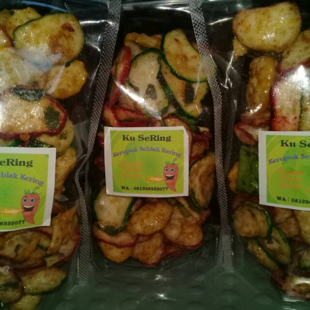 

Kerupuk seblak kering, pedas manis