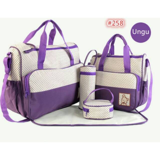 JE Baby Travel Bag BEAR 5in1 B58 / Tas Perlengkapan Bayi BEAR Brand Tas Anak IMPORT