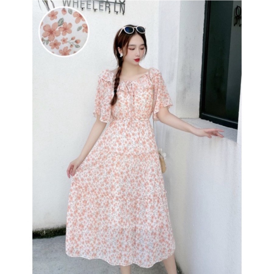 CASUAL MIDI DRESS KOREAN STYLE CHIFFON PREMIUM ALL SIZE NEW ARRIVAL