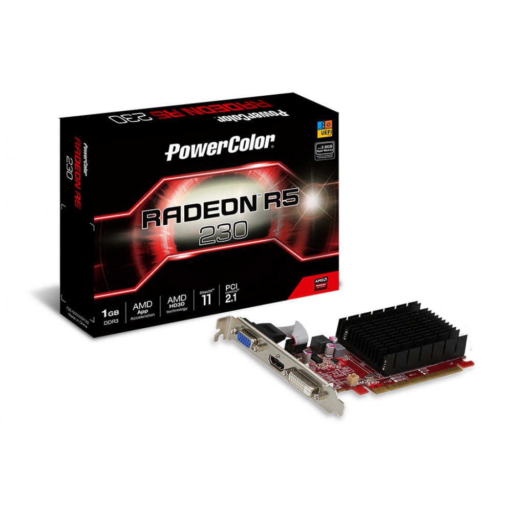 VGA Card PCI-E POWERCOLOR ATI RADEON R5 230 1GB DDR3 64BIT (RESMI)