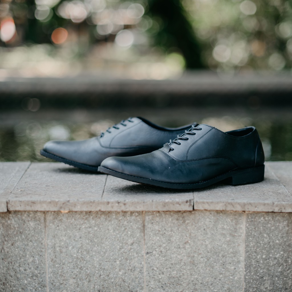 OXFORD BLACK |FORIND x Greata| Sepatu Kulit Asli Formal Vintage Klasik Pria/Cowo/Men Classy Footwear