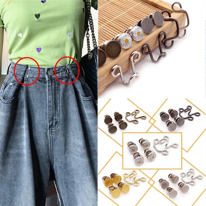 1 Set Alat Jahit Kancing Logam Extender Celana Jeans Dapat Disesuaikan Dapat Digunakan Kembali