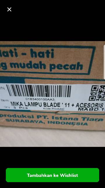 Mika lampu depan Blade'11 + Accesoris