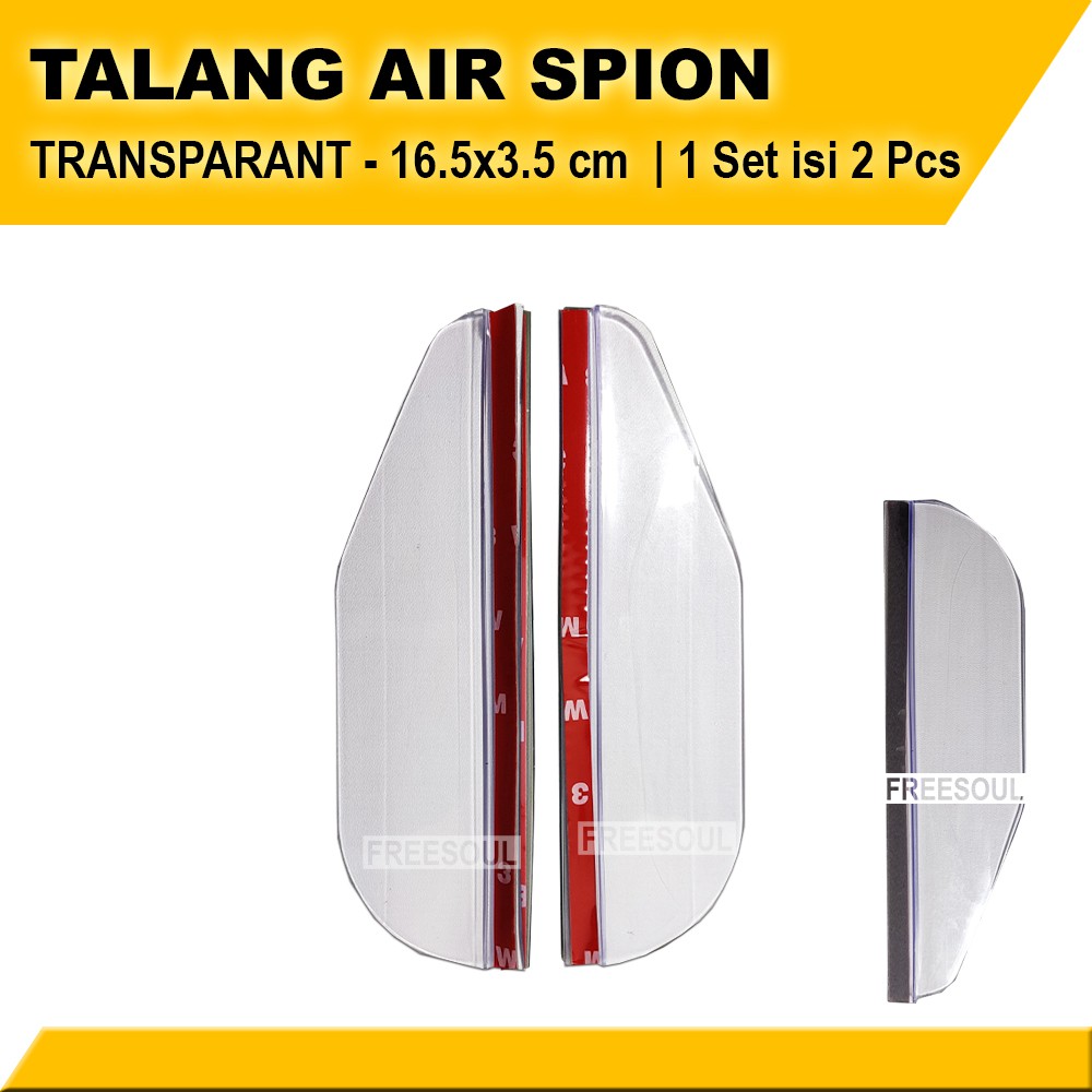 Talang Air Spion Mobil Motif Transparant dan Carbon Sporty - Topi Penahan dan Pelindung Air Spion