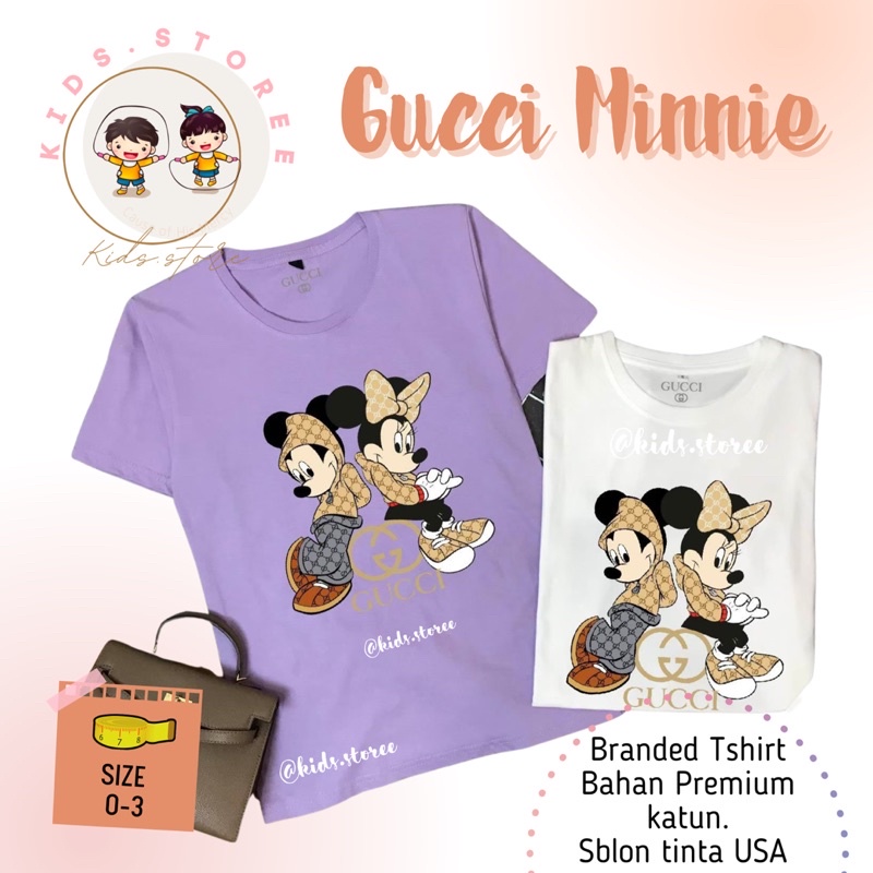 Atasan baju anak gucci minnie mikey baju anak gucci kaos anak branded baju anak perempuan kids premi