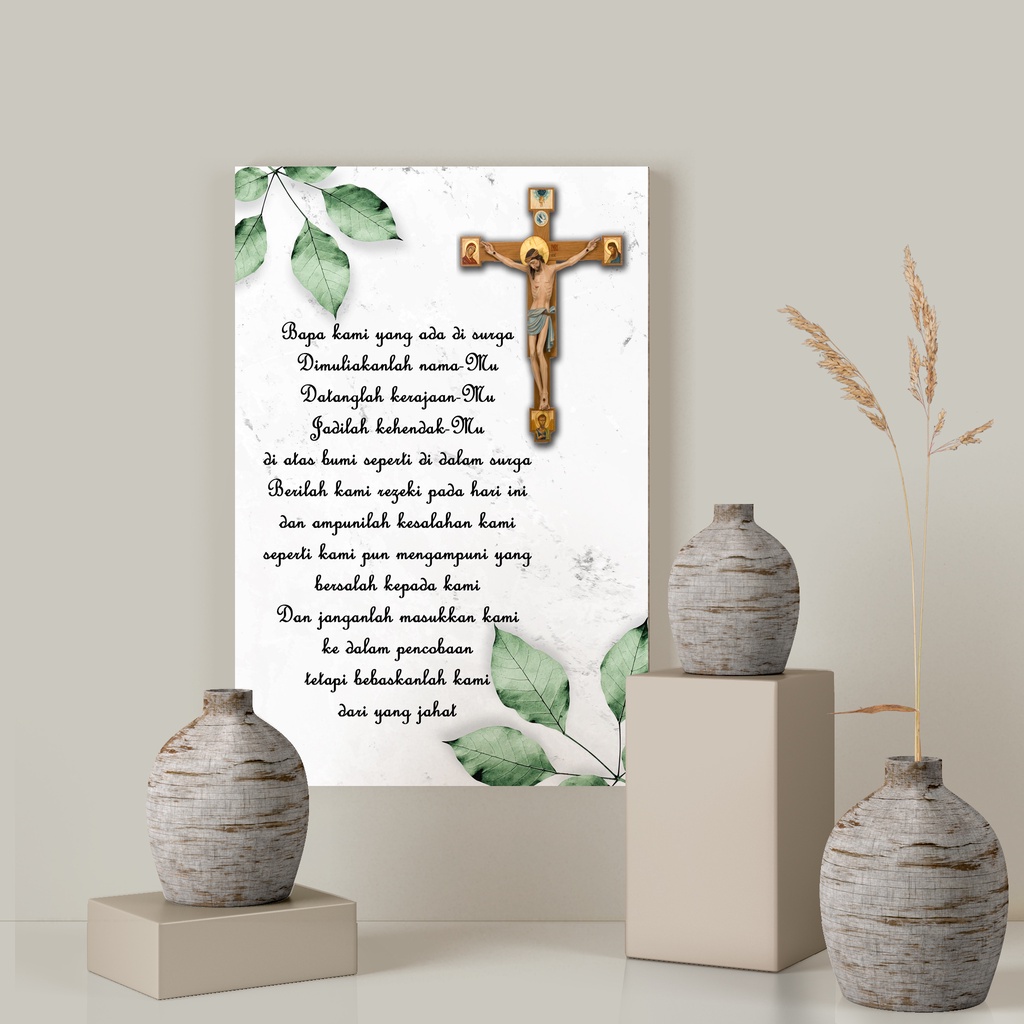 Hiasan Dinding Rohani Katolik Doa Bapa Kami - ukuran 20x30
